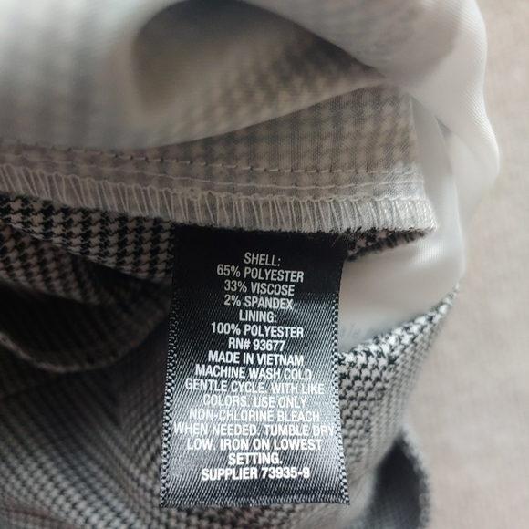 Worthington Dress Pants Womens Size 4 Black White Houndstooth Side Slits NEW - Picture 5 of 8